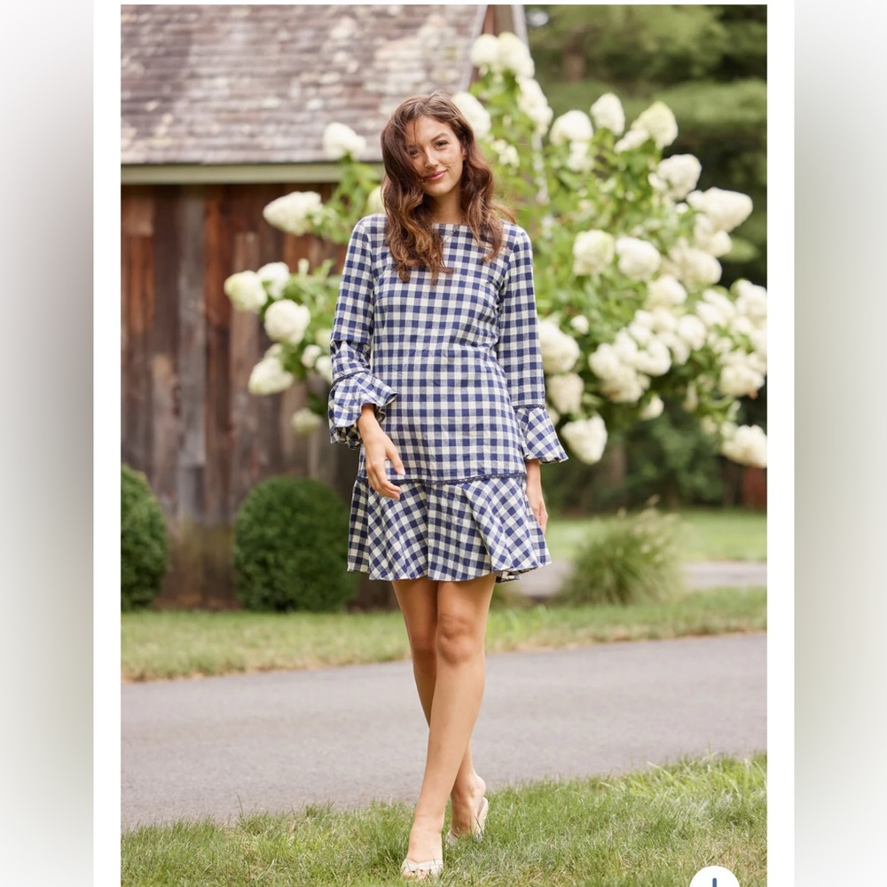NWT Sail to Sable Gingham Ruffle Dress in Size XSMALL